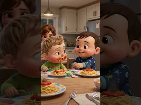 A usar la servilleta con Juan y Miguel! 🍝✨👶