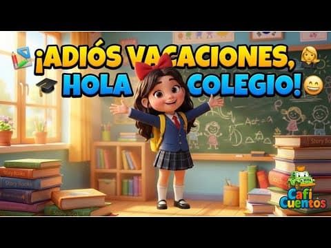 Imagen de la canción infantil Adiós vacaciones de Caficuentos canciones
