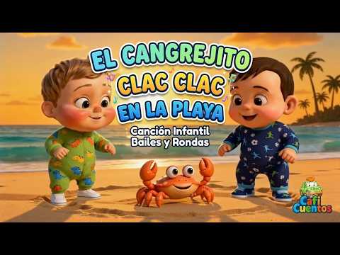 El cangrejito clac clac en la playa